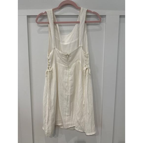 Lucca Couture Mini Dress with Side Lace Up Detail in White, M - Picture 5 of 9